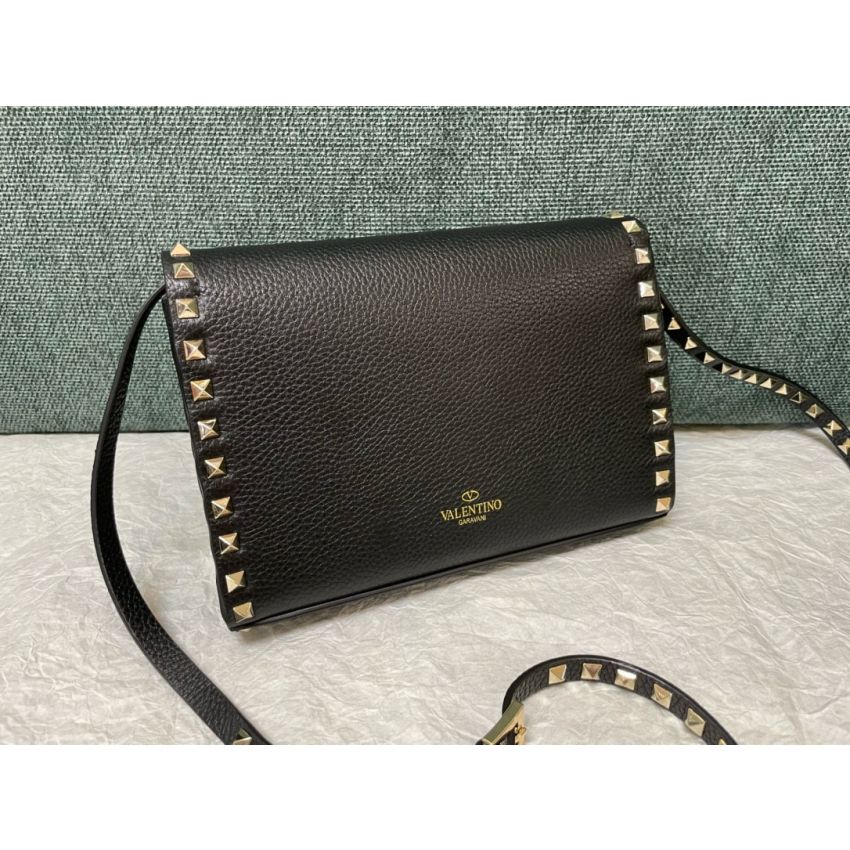Small Rockstud Grainy Calfskin Crosbody Bag