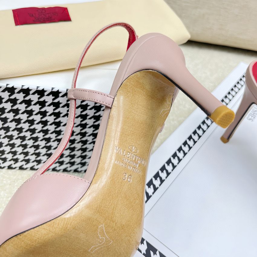 Va1e*ntin0 Vlogo Calfskin slingback Pumps 4cm/8cm, Size 35-41