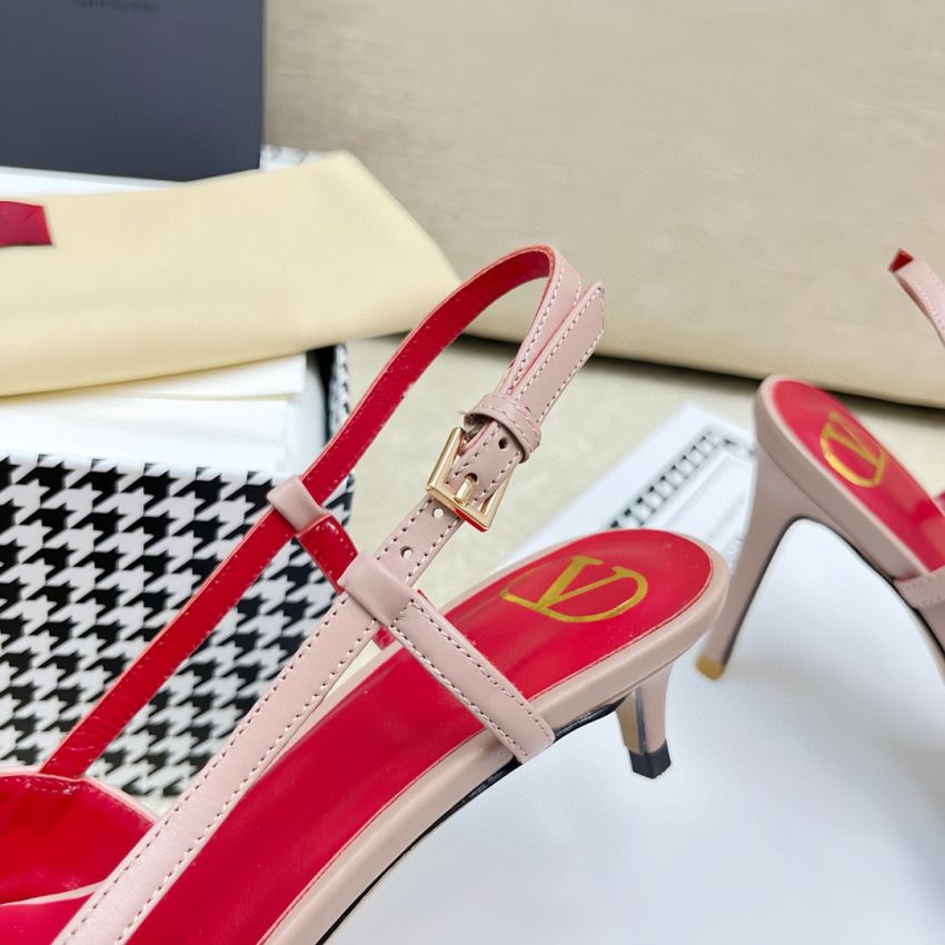 Va1e*ntin0 Vlogo Calfskin slingback Pumps 4cm/8cm, Size 35-41
