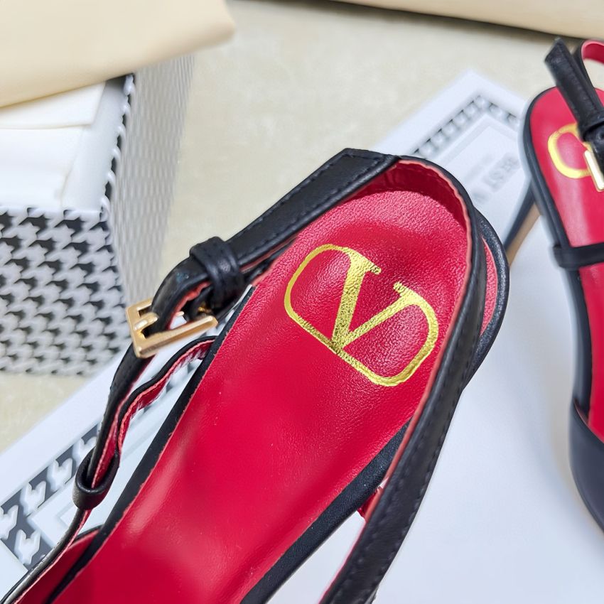 Va1e*ntin0 Vlogo Calfskin slingback Pumps 4cm/8cm, Size 35-41
