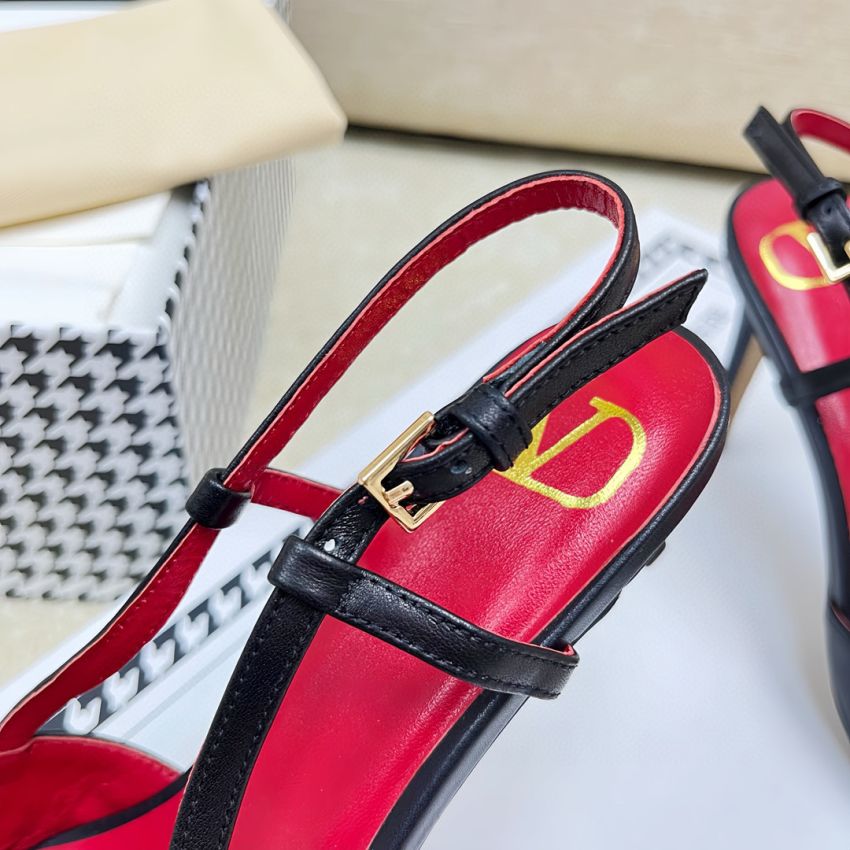Va1e*ntin0 Vlogo Calfskin slingback Pumps 4cm/8cm, Size 35-41