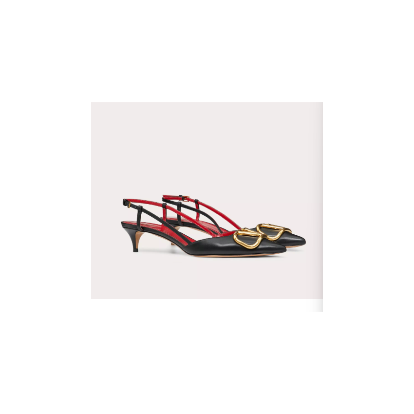 Va1e*ntin0 Vlogo Calfskin slingback Pumps 4cm/8cm, Size 35-41
