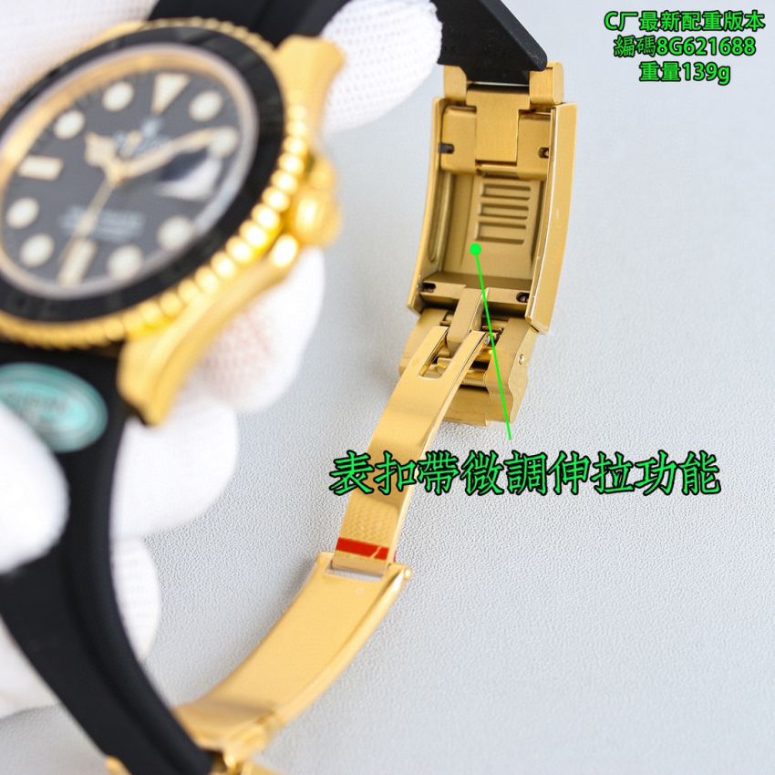 R01ex Yacht-Master 40mm/ 42mm  Oyster, Rubber， 18k yellow gold