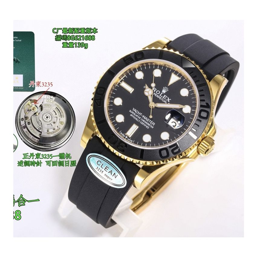 R01ex Yacht-Master 40mm/ 42mm  Oyster, Rubber， 18k yellow gold